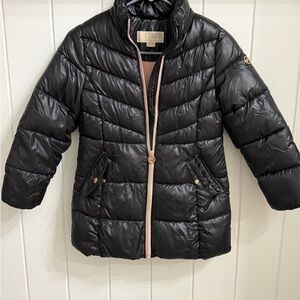 Michael Kors Black and Pink Kids Puffer Jacket